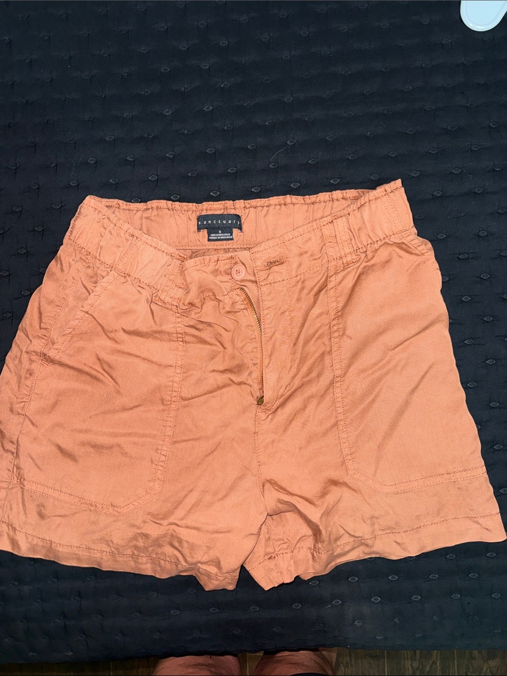 Sanctuary Coral Orange Drawstring Shorts